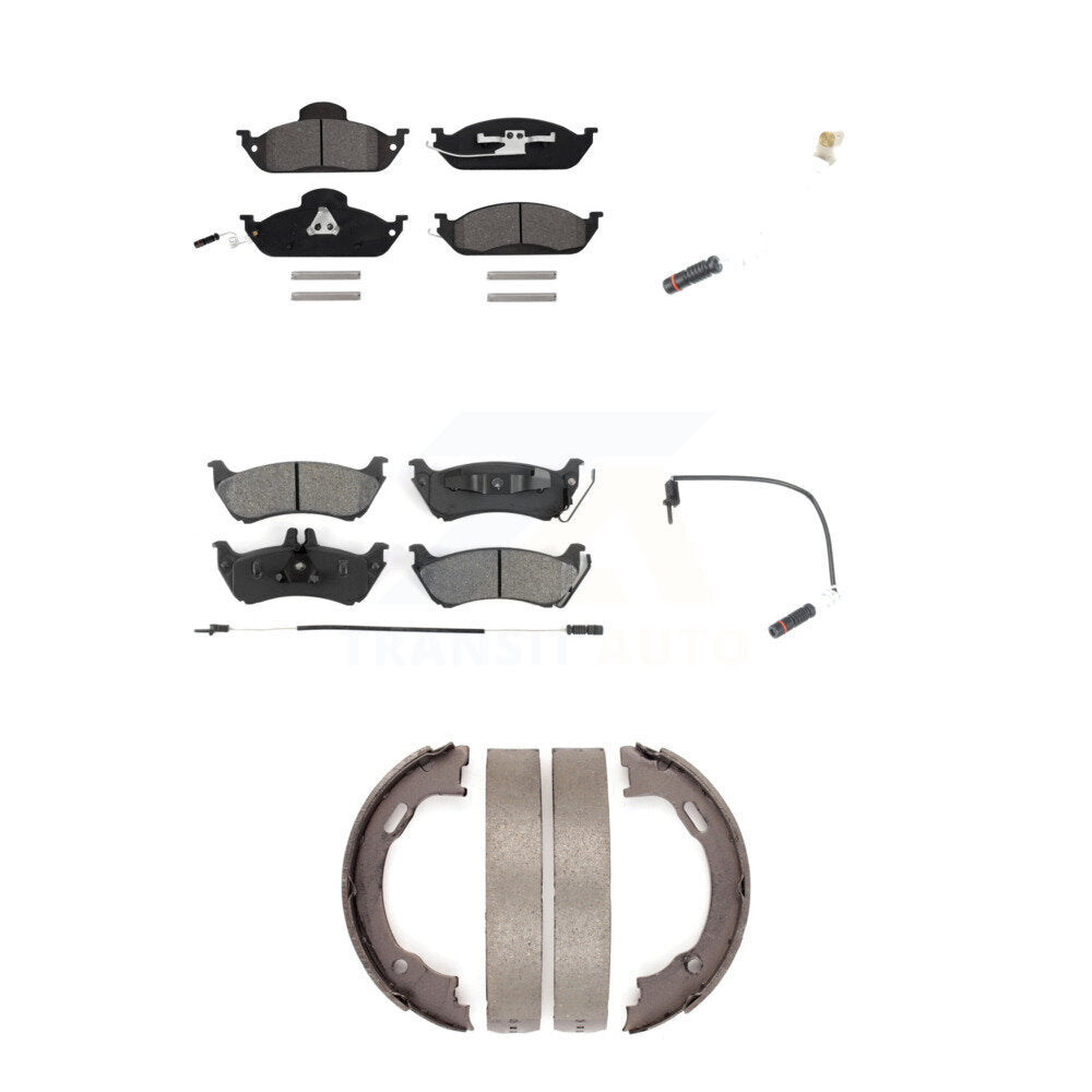Semi-Metallic Brake Pad Extra Wear Sensor Front Rear Kit (5Pc) For Mercedes-Benz