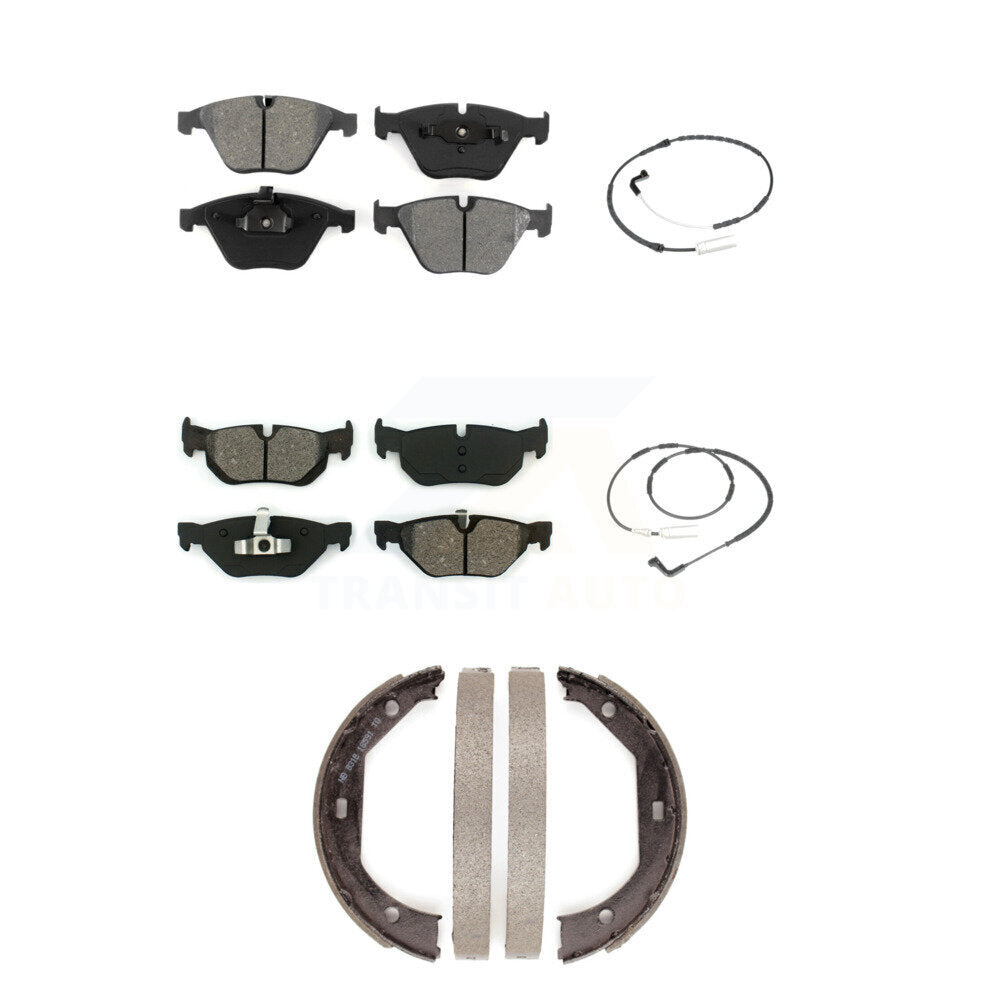 Semi-Metallic Brake Pad And Wear Sensor Front Rear Kit (5Pc) For BMW 328i xDrive