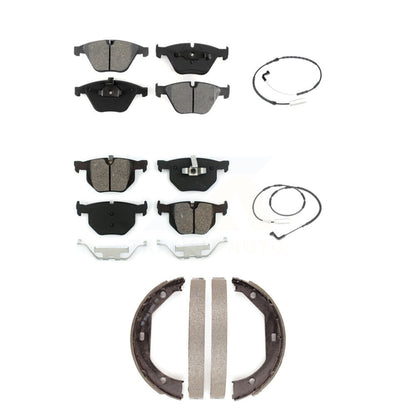 Semi-Metallic Brake Pad And Wear Sensor Front Rear Kit (5Pc) For BMW 335i xDrive