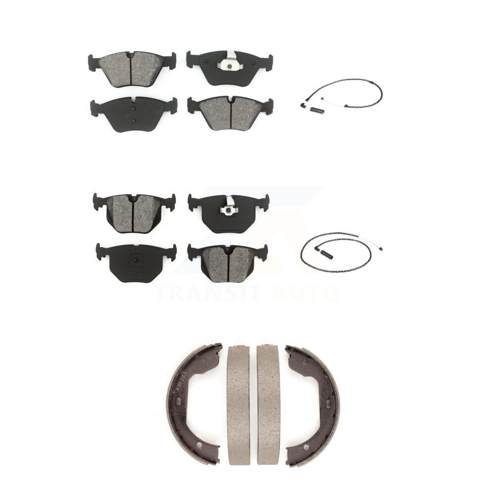 Semi-Metallic Brake Pads & Wear Sensor Front Rear Kit (5Pc) For 2004-2010 BMW X3