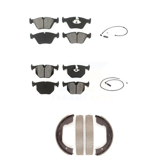 Semi-Metallic Brake Pads & Wear Sensor Front Rear Kit (5Pc) For 2004-2010 BMW X3