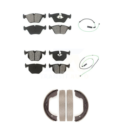 Semi-Metallic Brake Pad & Wear Sensor Front Rear Kit (5Pc) For 05-06 BMW M3 3.2L