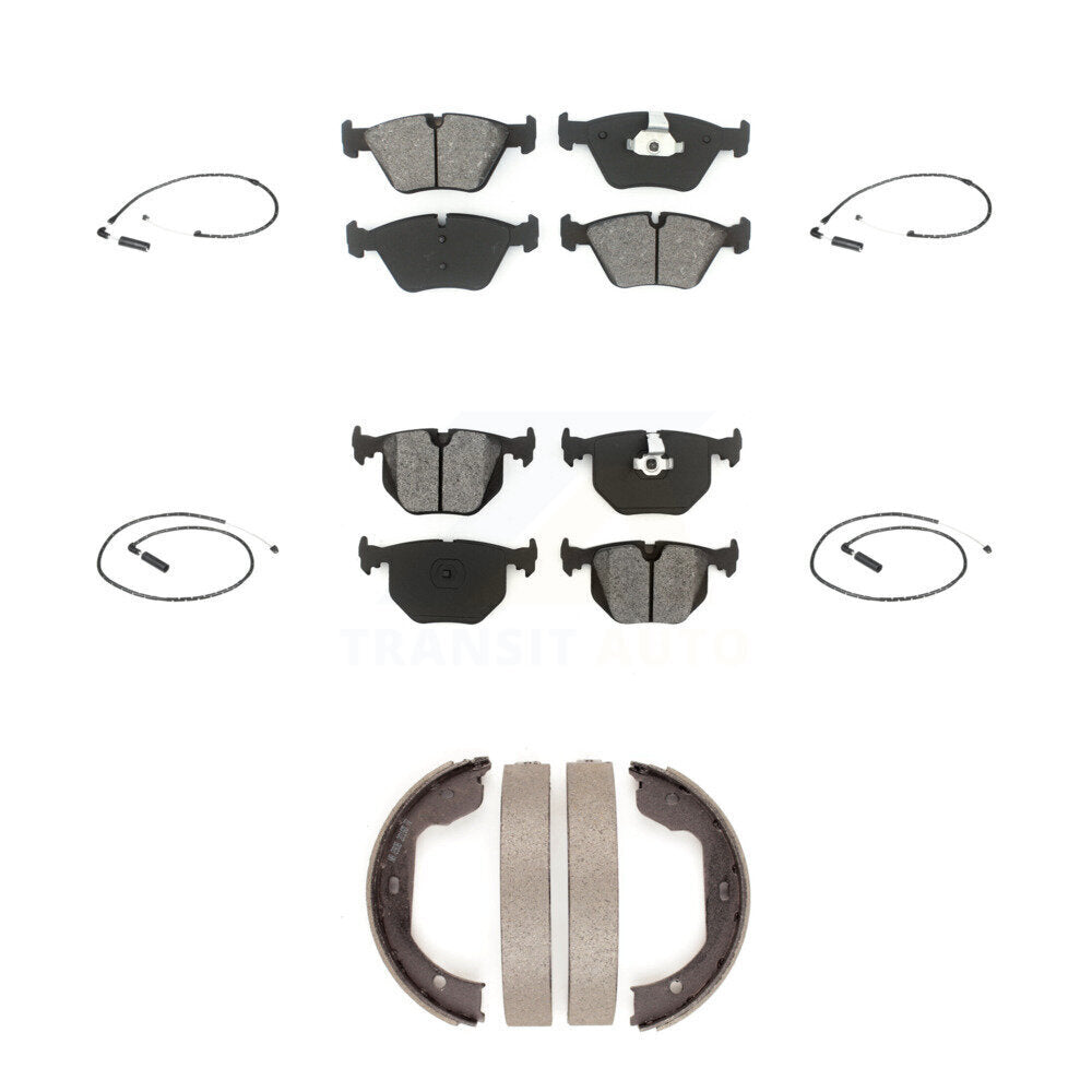 Semi-Metallic Brake Pads & Wear Sensor Front Rear Kit (7Pc) For 2004-2010 BMW X3
