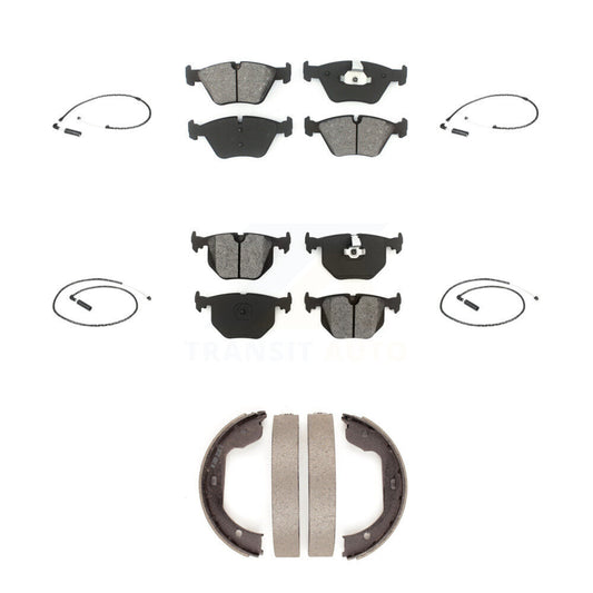 Semi-Metallic Brake Pads & Wear Sensor Front Rear Kit (7Pc) For 2004-2010 BMW X3