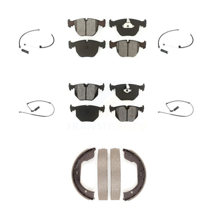 Semi-Metallic Disc Brake Pads And Wear Sensors Front Rear Kit (7Pc) For BMW X5