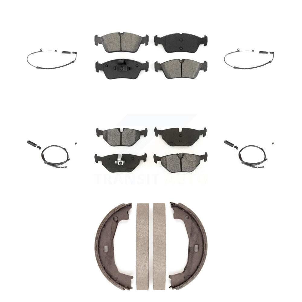 Semi-Metallic Disc Brake Pads And Wear Sensors Front Rear Kit (7Pc) For BMW Z4