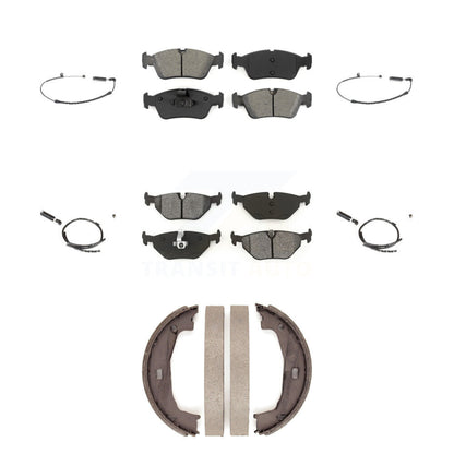 Semi-Metallic Disc Brake Pads And Wear Sensors Front Rear Kit (7Pc) For BMW Z4