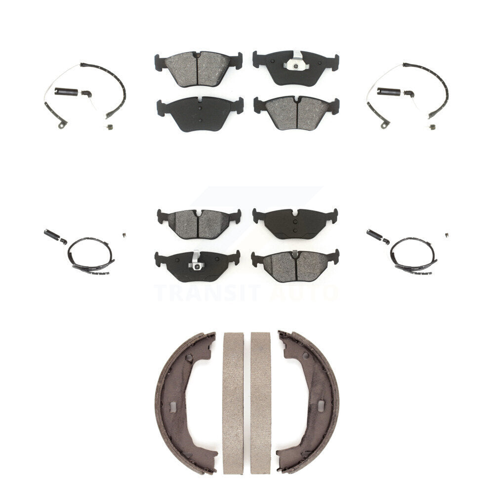 Semi-Metallic Disc Brake Pads And Wear Sensors Front Rear Kit (7Pc) For BMW Z4