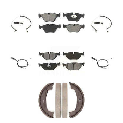 Semi-Metallic Disc Brake Pads And Wear Sensors Front Rear Kit (7Pc) For BMW Z4