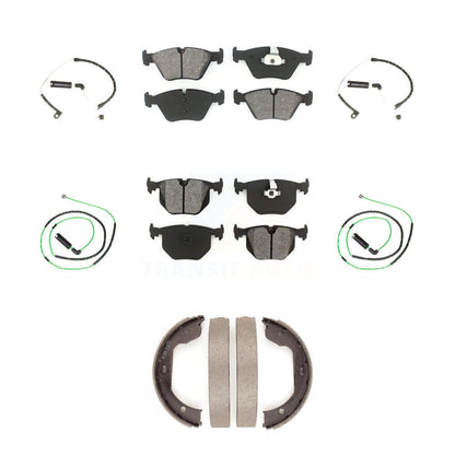 Semi-Metallic Disc Brake Pads And Wear Sensors Front Rear Kit (7Pc) For BMW Z4