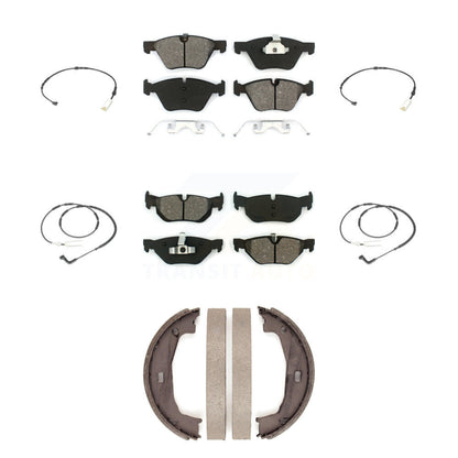 Semi-Metallic Disc Brake Pads Wear Sensor Front Rear Kit (7Pc) For BMW 128i 3.0L