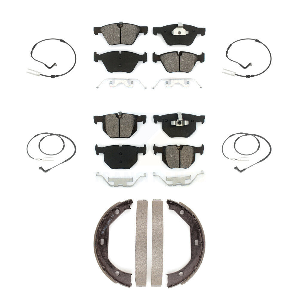 Semi-Metallic Disc Brake Pads Wear Sensor Front Rear Kit (7Pc) For 2006 BMW 330i