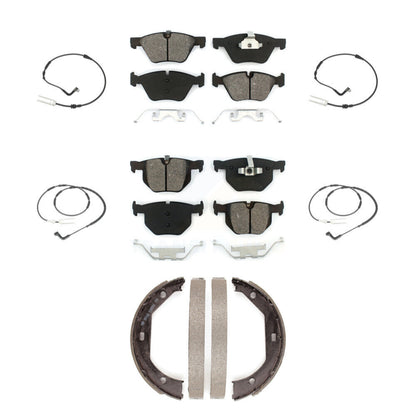 Semi-Metallic Disc Brake Pads Wear Sensor Front Rear Kit (7Pc) For 2006 BMW 330i