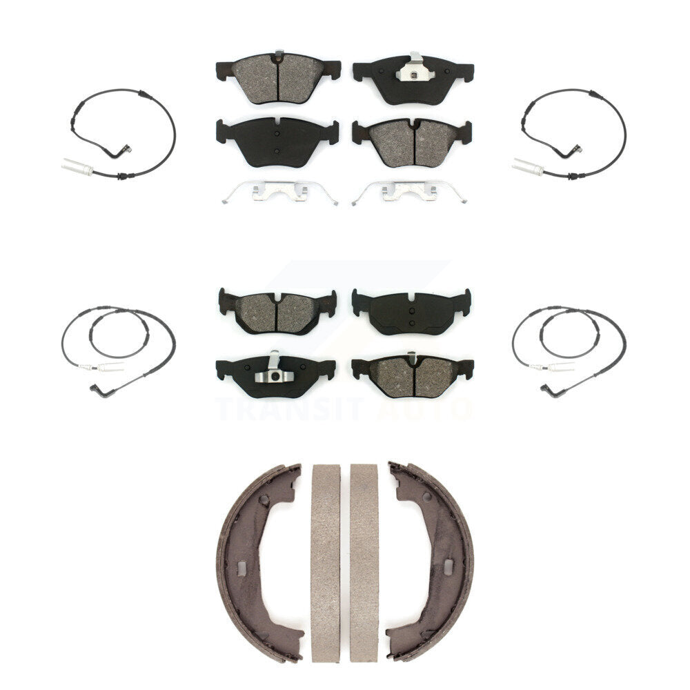 Semi-Metallic Brake Pads Wear Sensor Front Rear Kit (7Pc) For BMW 128i 328i 323i