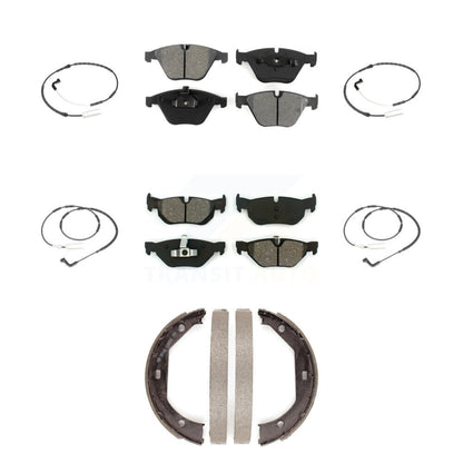 Semi-Metallic Brake Pad And Wear Sensor Front Rear Kit (7Pc) For BMW 328i xDrive