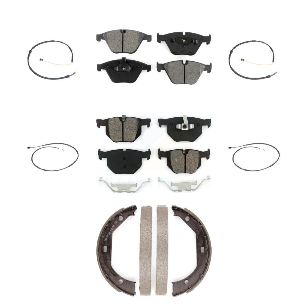 Semi-Metallic Disc Brake Pads And Wear Sensors Front Rear Kit (7Pc) For BMW X1