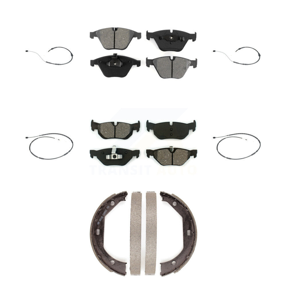 Semi-Metallic Disc Brake Pads And Wear Sensors Front Rear Kit (7Pc) For BMW X1