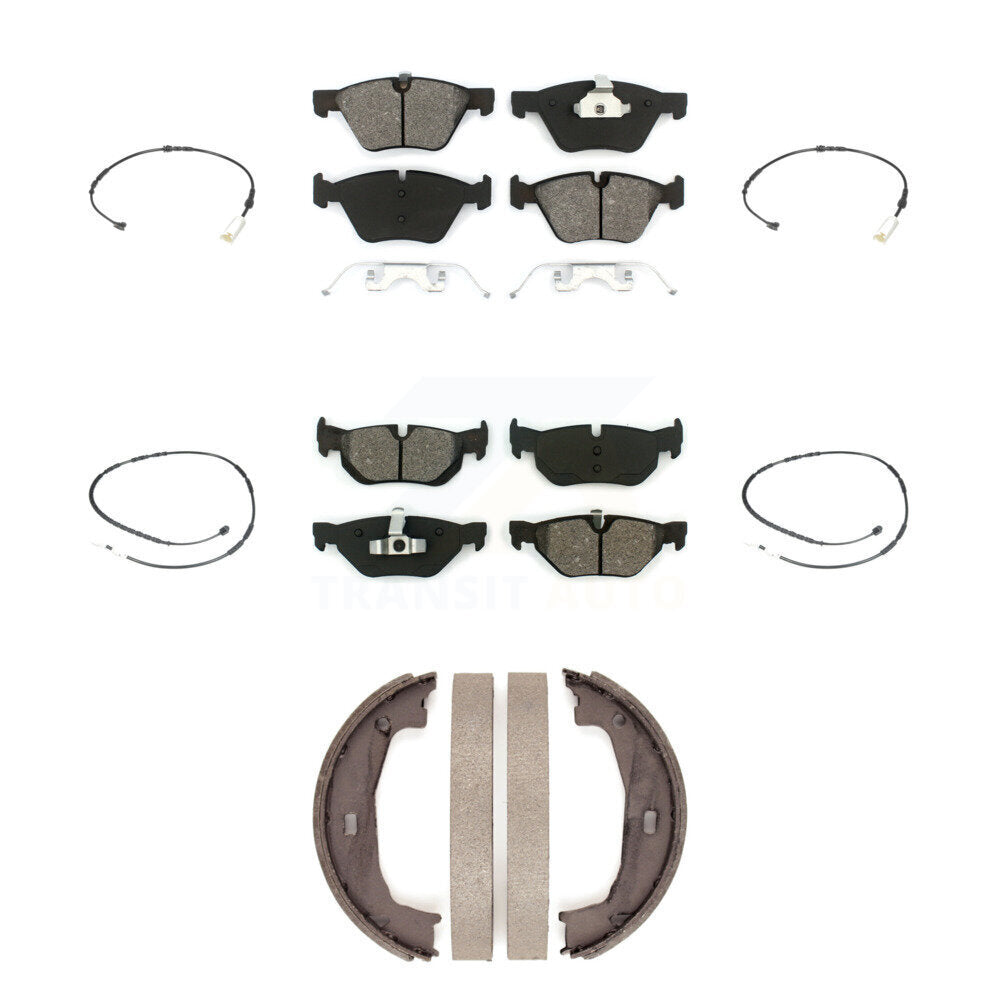 Semi-Metallic Brake Pads Wear Sensor Front Rear Kit (7Pc) For 2013 BMW 128i 3.0L