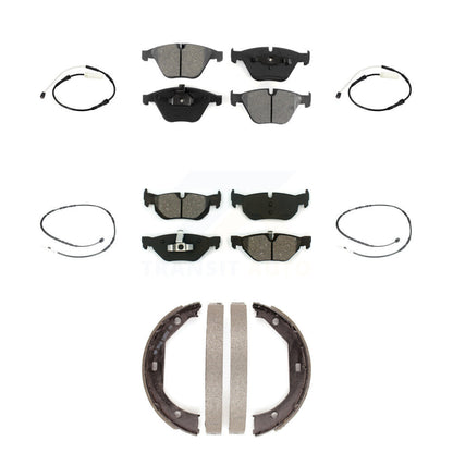 Semi-Metallic Brake Pad And Wear Sensor Front Rear Kit (7Pc) For BMW 328i xDrive