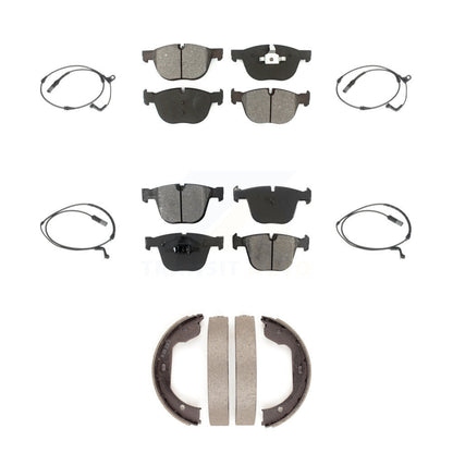 Semi-Metallic Disc Brake Pads And Wear Sensor Front Rear Kit (7Pc) For BMW X5 X6