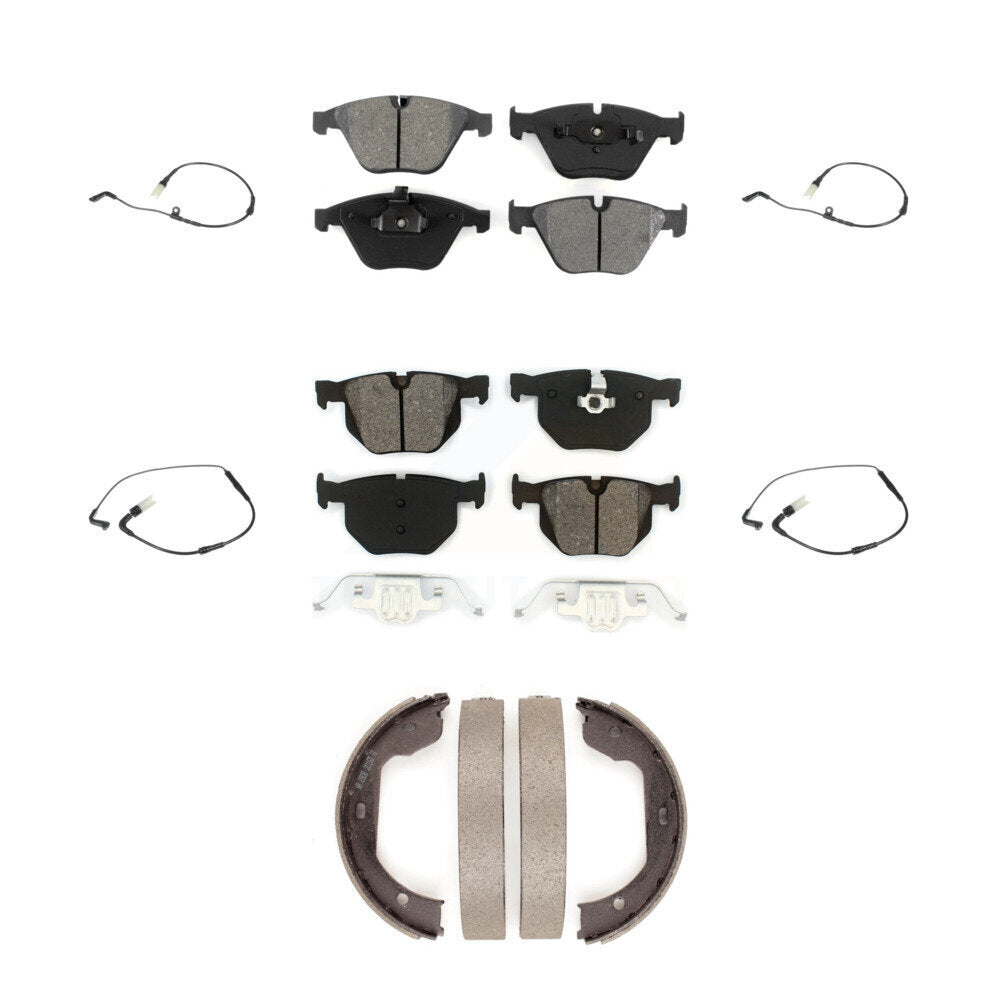 Semi-Metallic Brake Pads Wear Sensor Front Rear Kit (7Pc) For BMW 530i 528i 525i