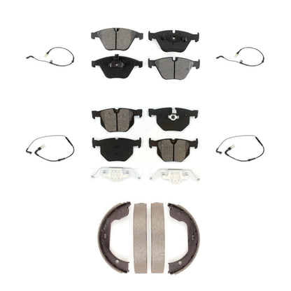 Semi-Metallic Brake Pads Wear Sensor Front Rear Kit (7Pc) For BMW 530i 528i 525i