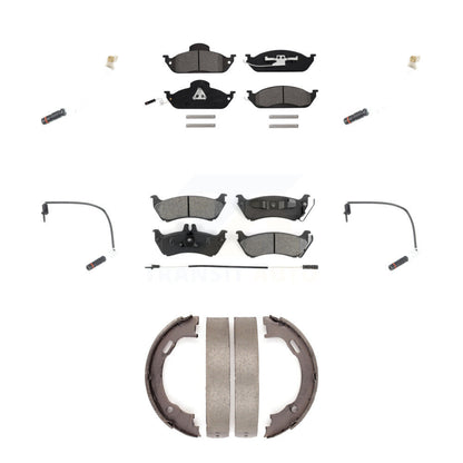 Semi-Metallic Brake Pad Extra Wear Sensor Front Rear Kit (7Pc) For Mercedes-Benz