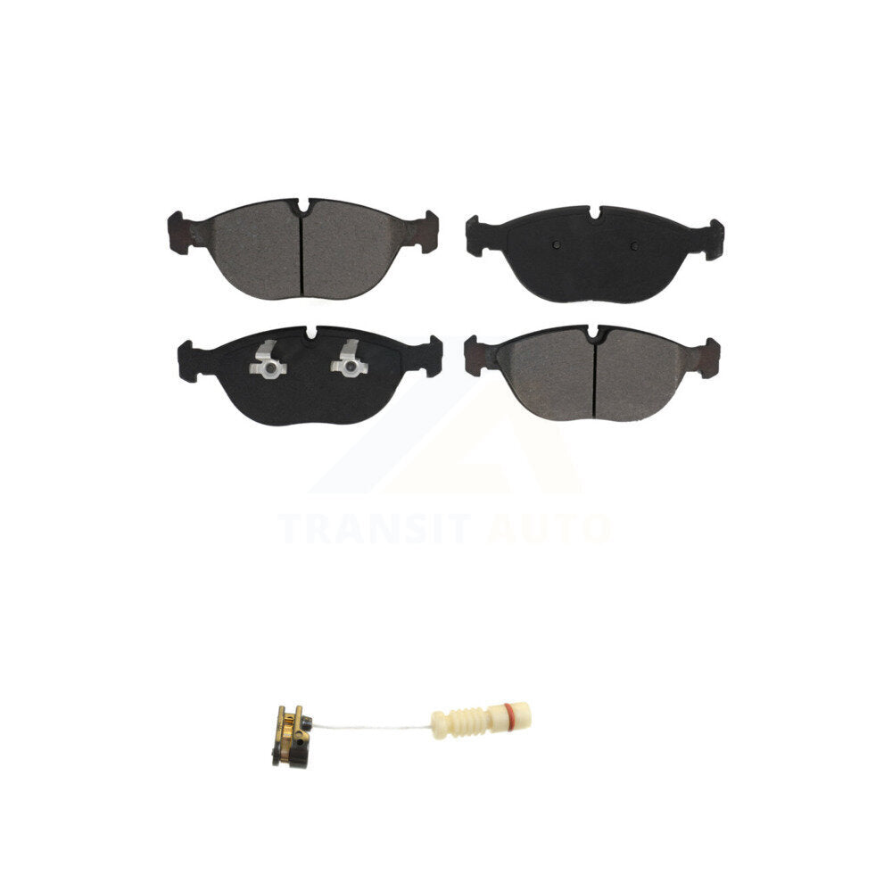 Semi-Metallic Brake Pad & Wear Sensor Front Kit For Mercedes-Benz E430 SLK32 AMG