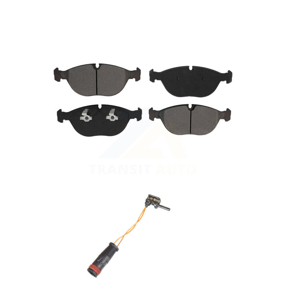 Semi-Metallic Brake Pads & Wear Sensor Front Kit For 2006 Mercedes-Benz E350 AWD