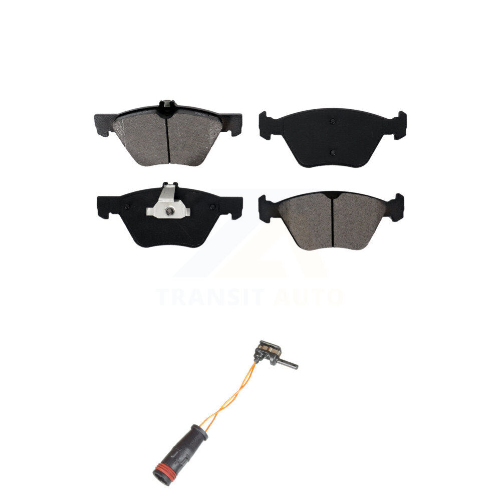 Semi-Metallic Disc Brake Pad & Wear Sensor Front Kit For Mercedes-Benz E350 E300