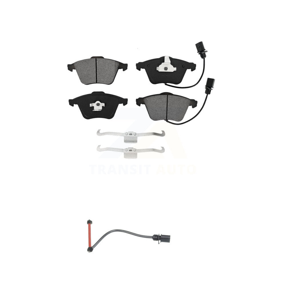 Semi-Metallic Brake Pad And Extra Wear Sensor Front Kit For 2011 Audi A6 Quattro