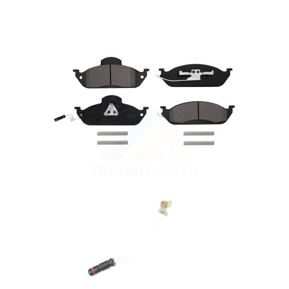 Semi-Metallic Disc Brake Pad Extra Wear Sensor Front Kit For Mercedes-Benz ML320