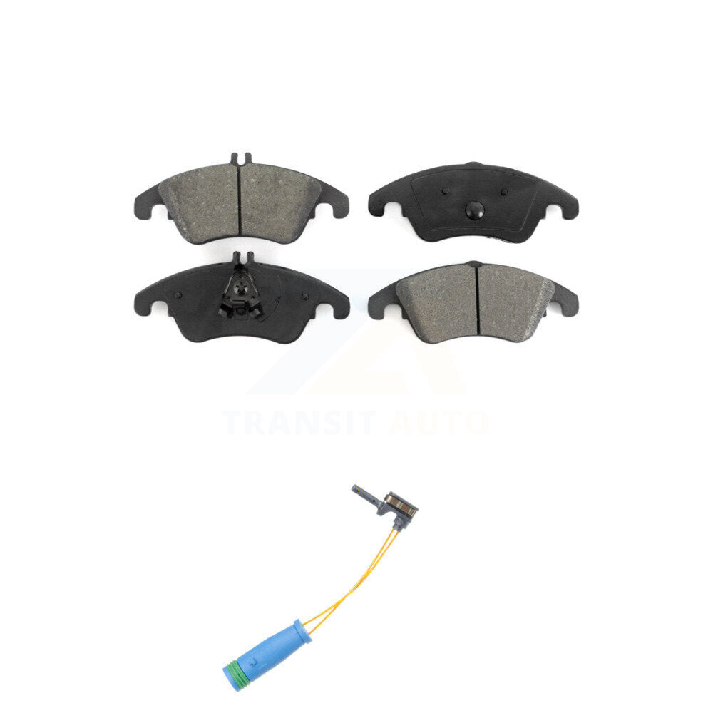 Semi-Metallic Disc Brake Pad & Wear Sensor Front Kit For Mercedes-Benz C250 E400