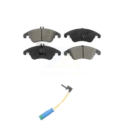 Semi-Metallic Disc Brake Pad & Wear Sensor Front Kit For Mercedes-Benz C250 E400