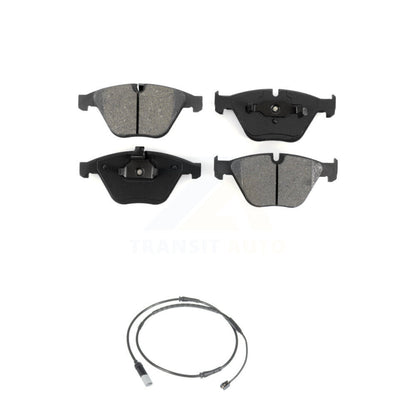 Semi-Metallic Brake Pad & Wear Sensor Front Kit For 2010 BMW 535i Base with 3.0L