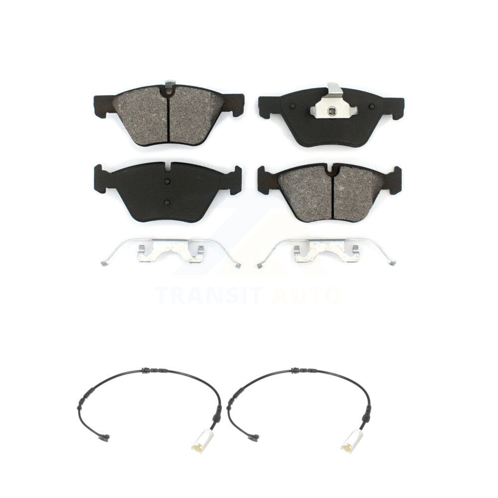 Semi-Metallic Disc Brake Pads And Wear Sensors Front Kit For BMW 128i 3.0L