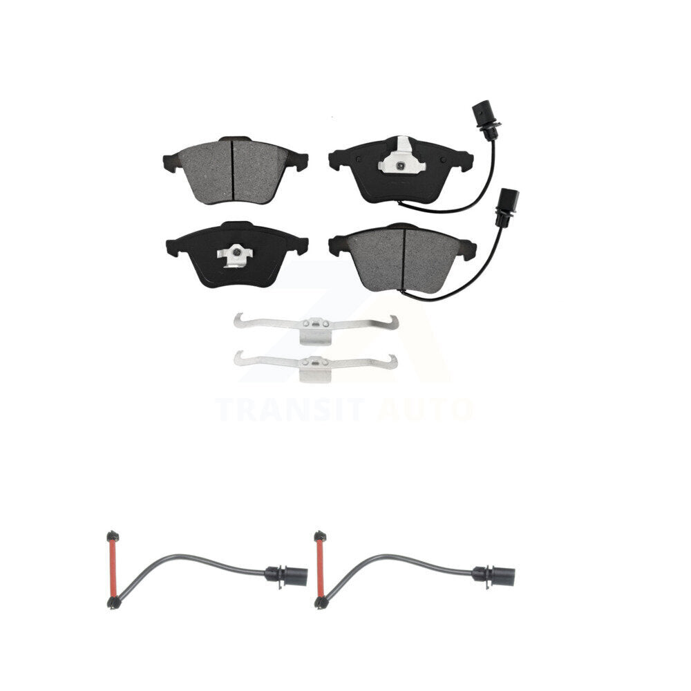 Semi-Metallic Brake Pad And Extra Wear Sensor Front Kit For 2011 Audi A6 Quattro