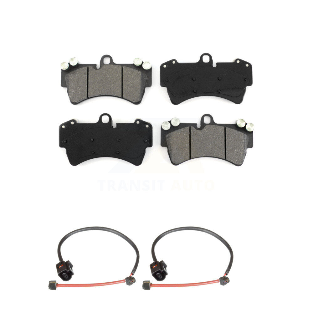 Semi-Metallic Disc Brake Pads And Wear Sensors Front Kit For Porsche Cayenne