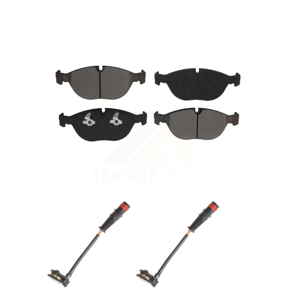 Semi-Metallic Disc Brake Pad & Wear Sensor Front Kit For Mercedes-Benz S500 S430