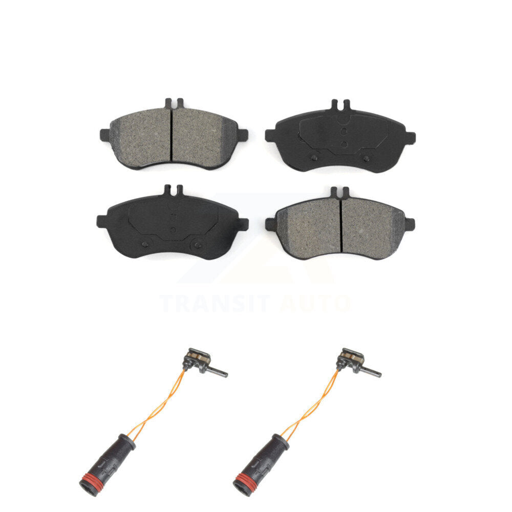 Semi-Metallic Brake Pad & Wear Sensor Front Kit For Mercedes-Benz C300 C250 C230