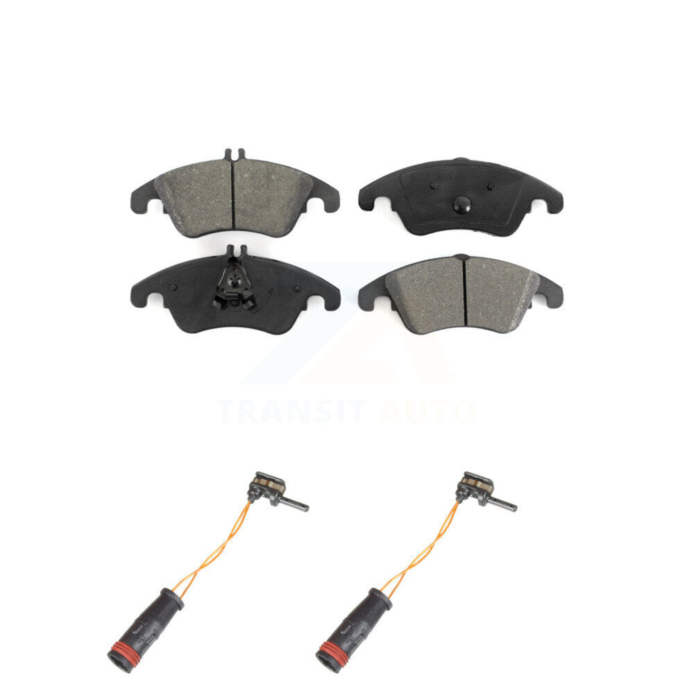 Semi-Metallic Brake Pad & Wear Sensor Front Kit For Mercedes-Benz C300 E350 C350