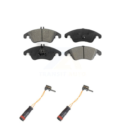 Semi-Metallic Brake Pad & Wear Sensor Front Kit For Mercedes-Benz C300 E350 C350