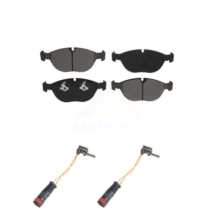 Semi-Metallic Brake Pads & Wear Sensor Front Kit For 2006 Mercedes-Benz E350 AWD