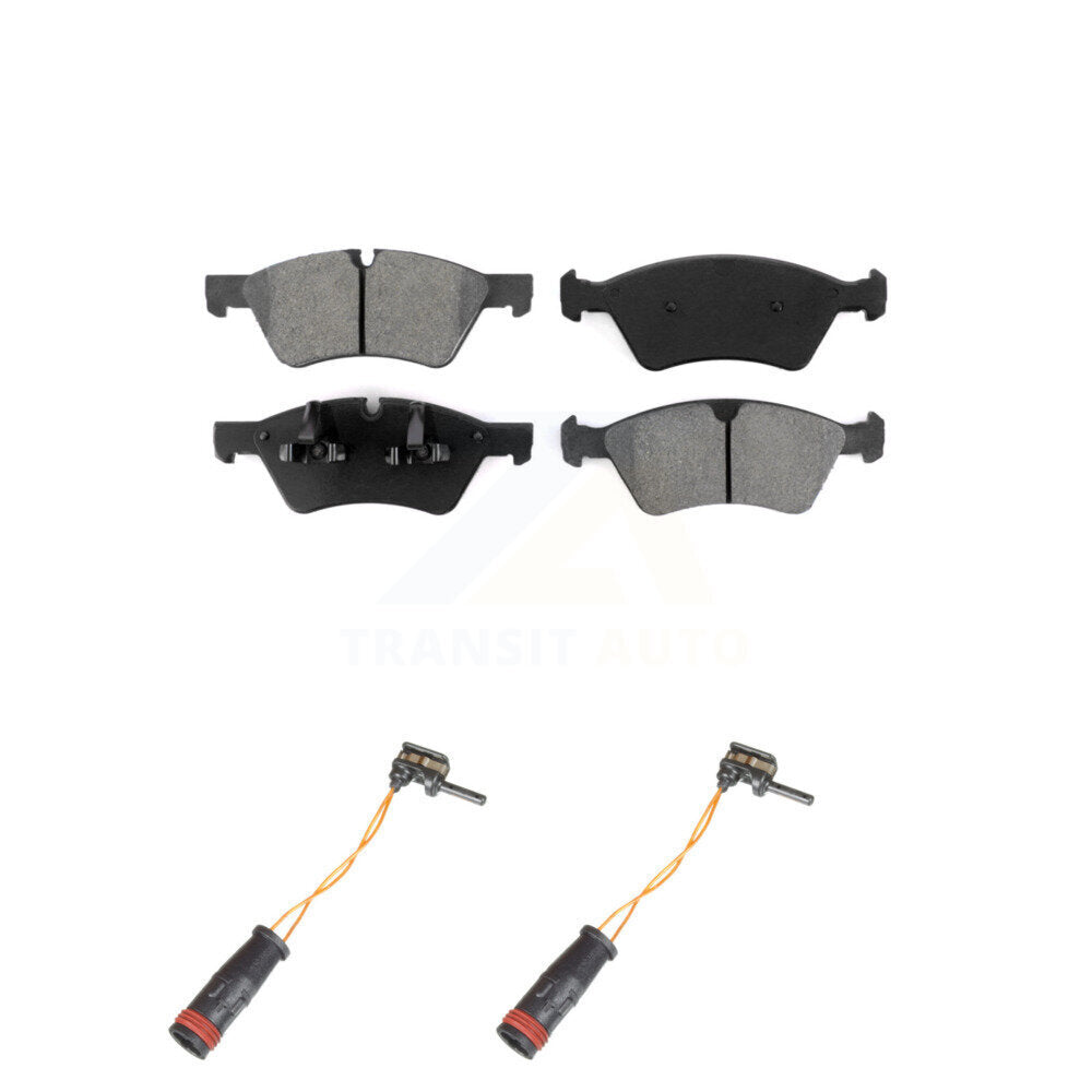 Semi-Metallic Disc Brake Pads & Wear Sensor Front Kit For Mercedes-Benz E350 AWD