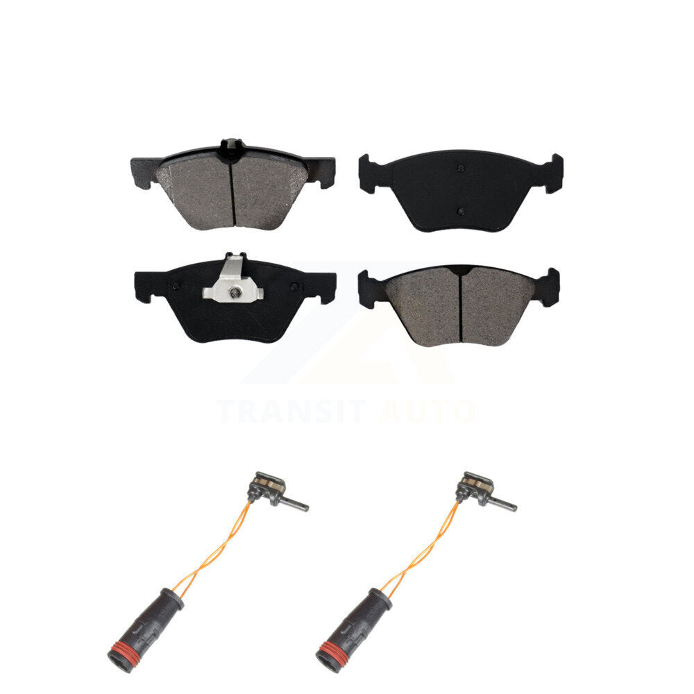 Semi-Metallic Disc Brake Pad & Wear Sensor Front Kit For Mercedes-Benz E350 E300