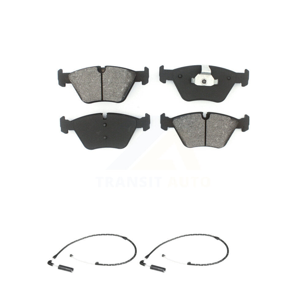 Semi-Metallic Disc Brake Pads And Wear Sensors Front Kit For 2004-2010 BMW X3