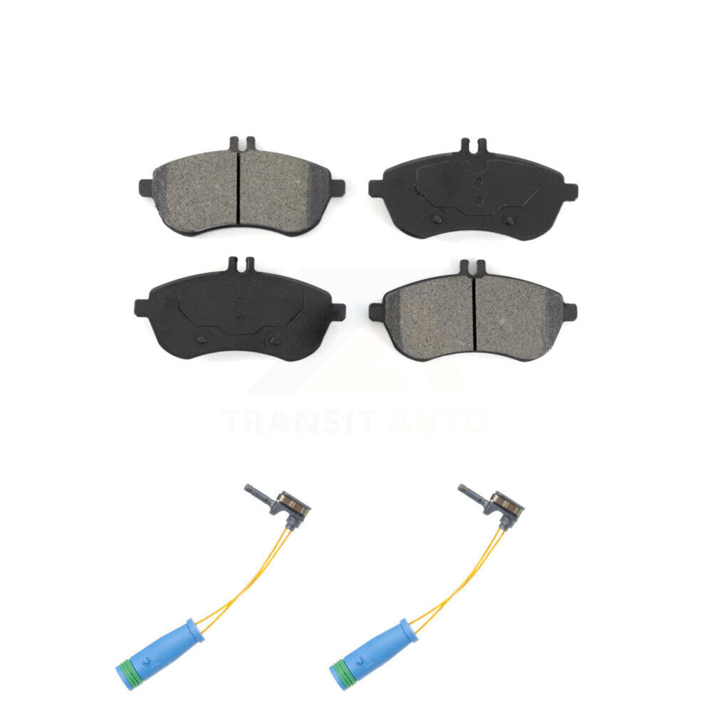 Semi-Metallic Brake Pad & Wear Sensor Front Kit For 2012 Mercedes-Benz C250 1.8L