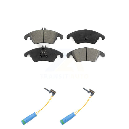 Semi-Metallic Disc Brake Pad & Wear Sensor Front Kit For Mercedes-Benz C250 E400