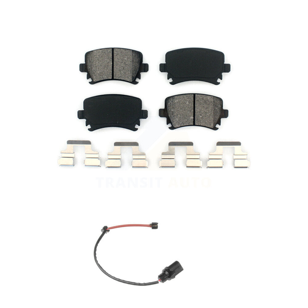 Semi-Metallic Disc Brake Pads And Wear Sensors Rear Kit For 2011 Audi A6