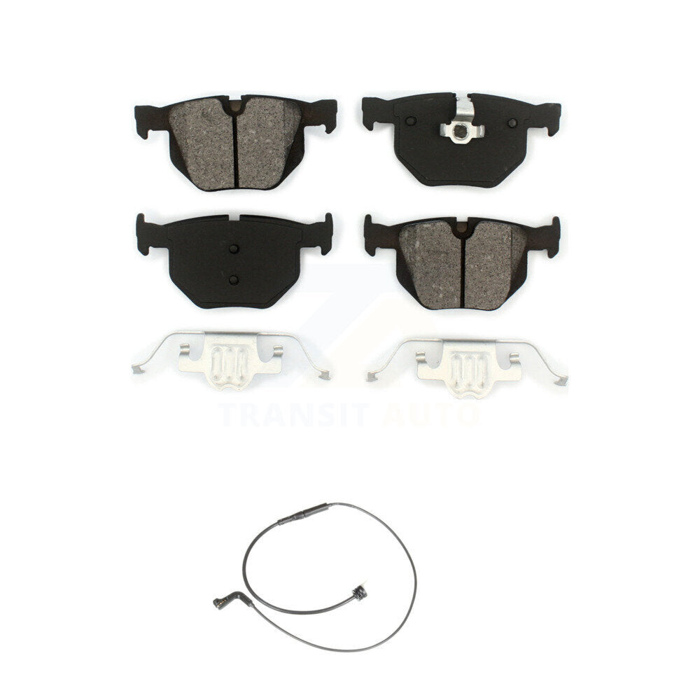 Semi-Metallic Brake Pad And Wear Sensor Rear Kit For BMW 530xi 535i xDrive 535xi